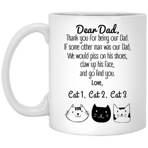 Dear Cat Dad Thank You Personalized Coffee Mugs