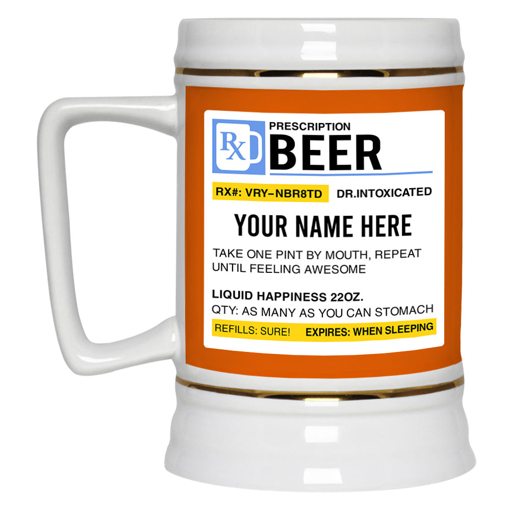 Personalized Prescription Beer Stein